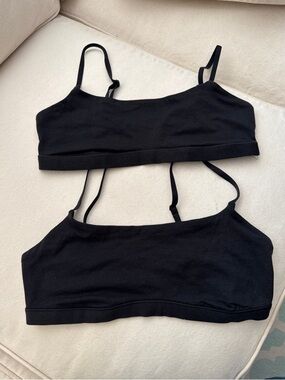 Quince Black Seamless organic Cotton Bralette - Women Intimates NWOT